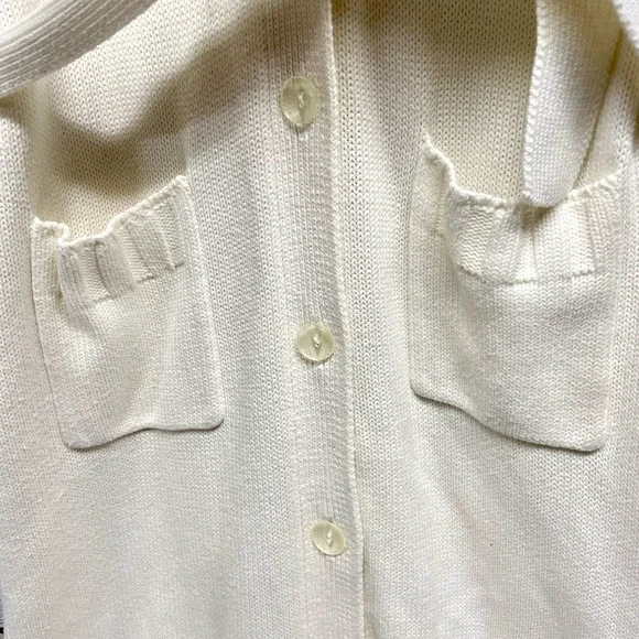 Express white button front shirt dress style Long line sweater cardigan size S - Picture 5 of 11